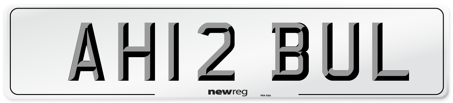 AH12 BUL Number Plate from New Reg